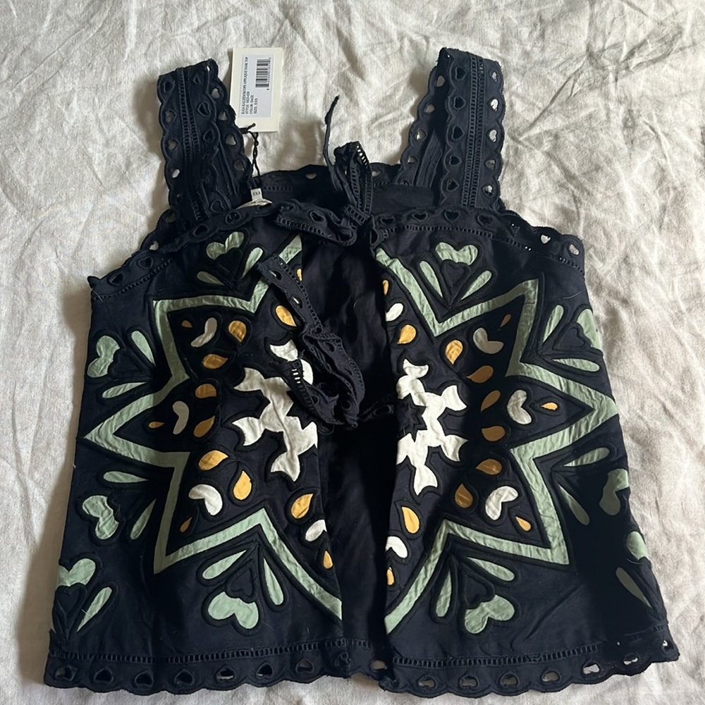 NEW with tags Sea New York kaia kaleidoscope applique tank top in Sage Sz XXS - Picture 8 of 11